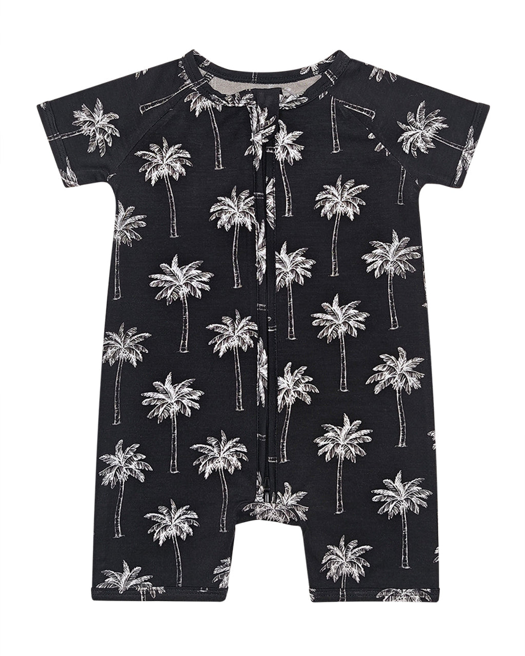 Bamboo Shorty Romper  | Palm Style Black