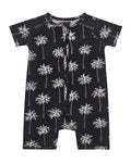 Bamboo Shorty Romper  | Palm Style Black