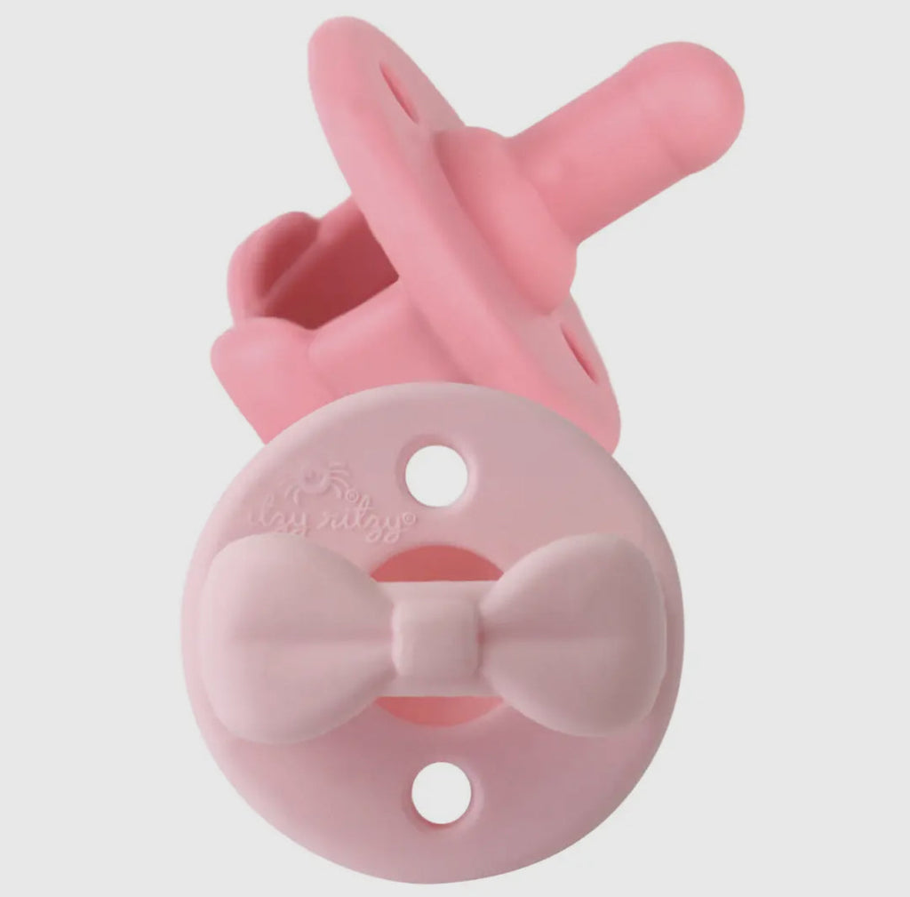 Sweetie Soother Pacifier Sets- Pink Bows (6-18 months)