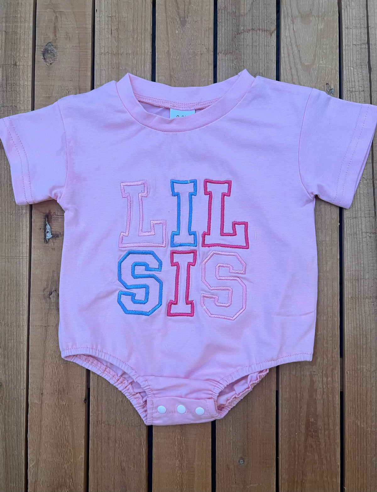Embroidered Lil Sis Romper