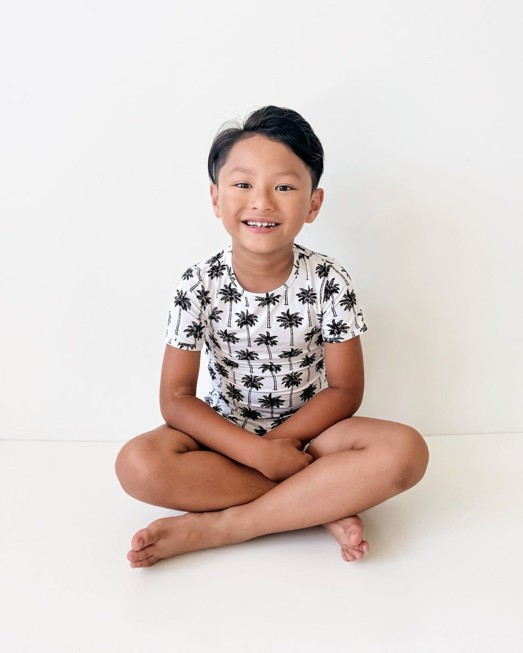 Bamboo Shorts Set | Palm Style White