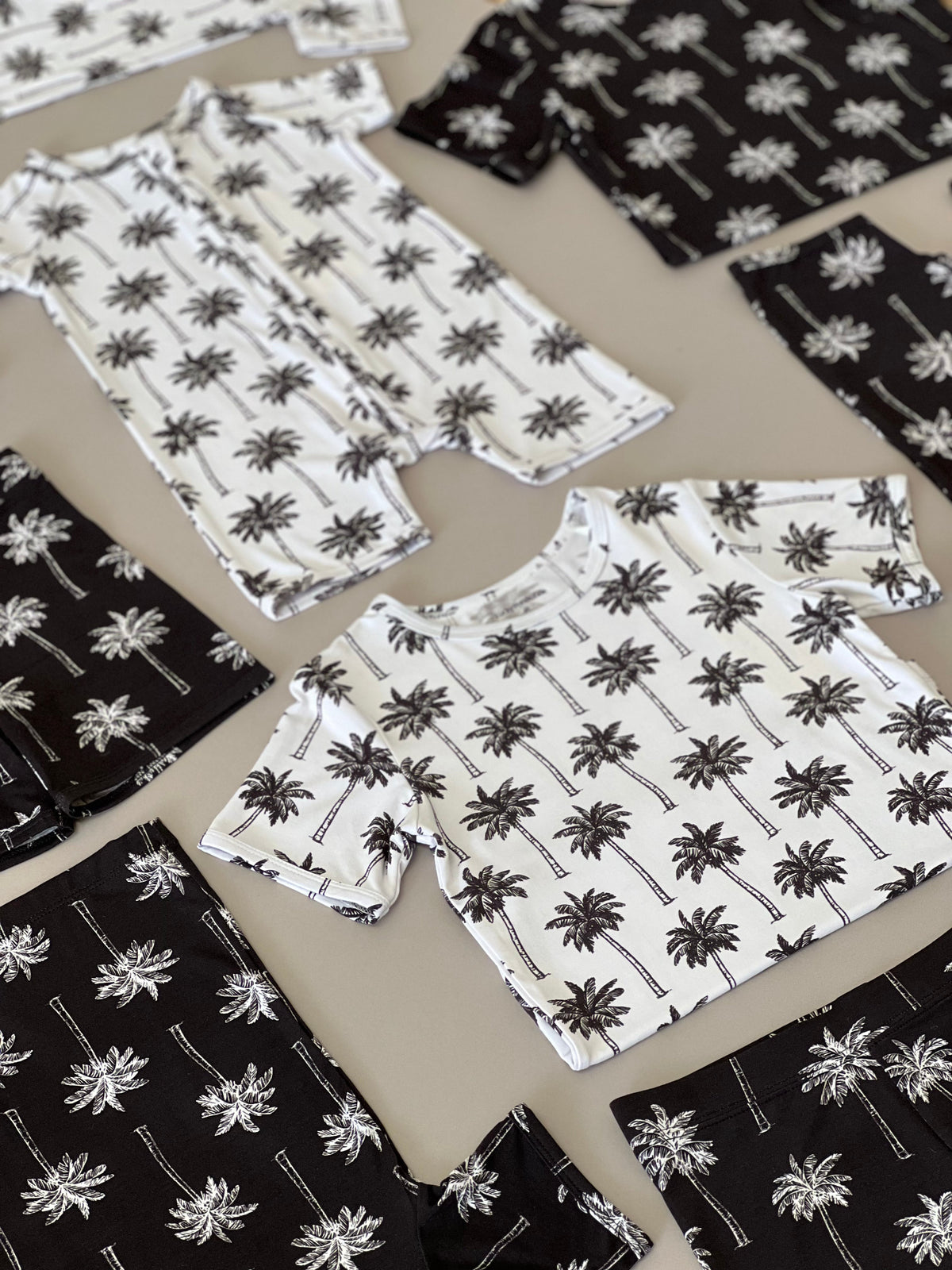 Bamboo Shorts Set | Palm Style White