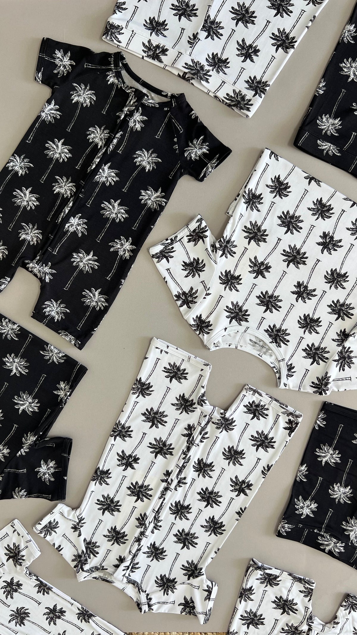 Bamboo Shorty Romper  | Palm Style Black