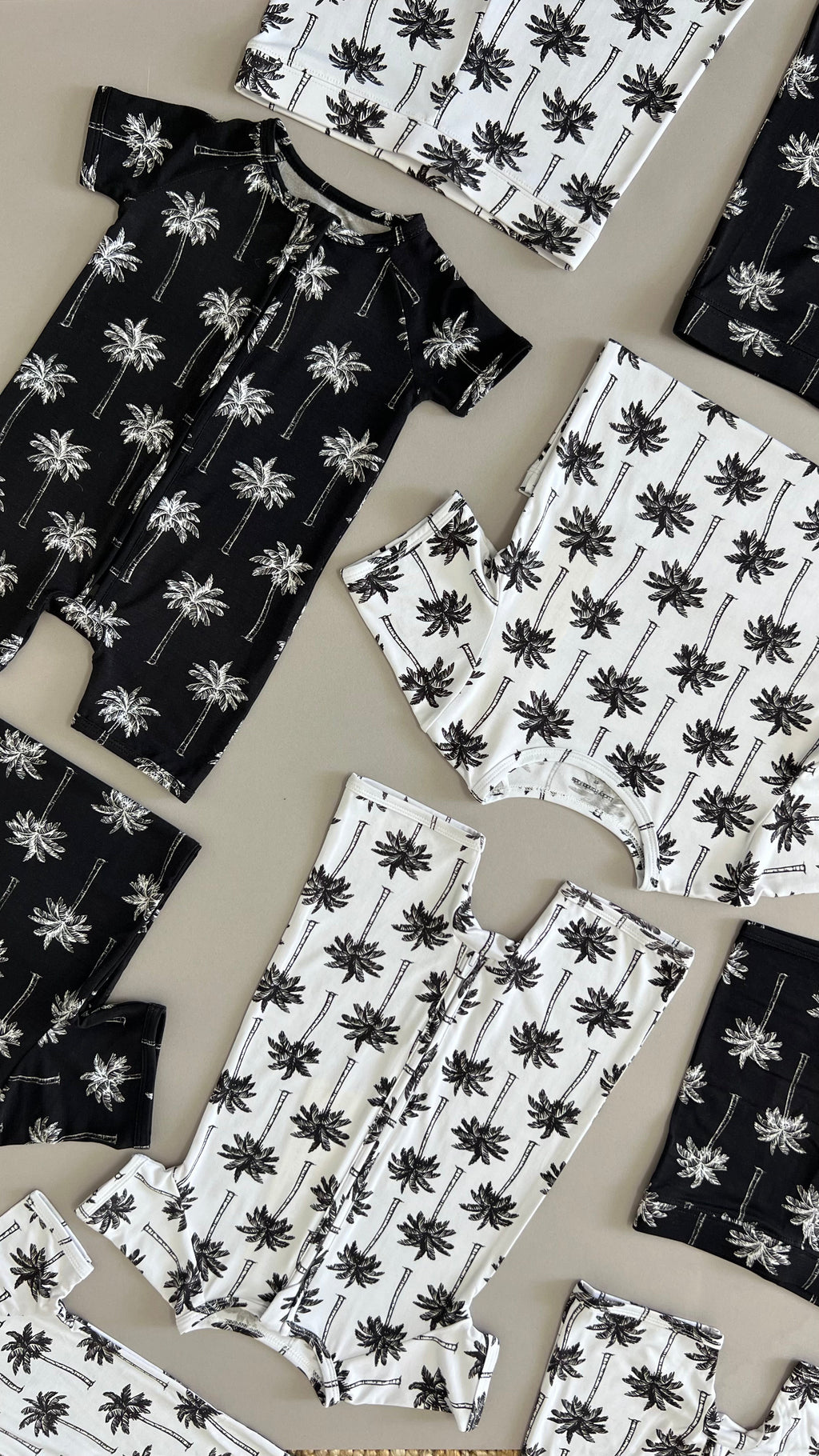 Bamboo Shorty Romper  | Palm Style White