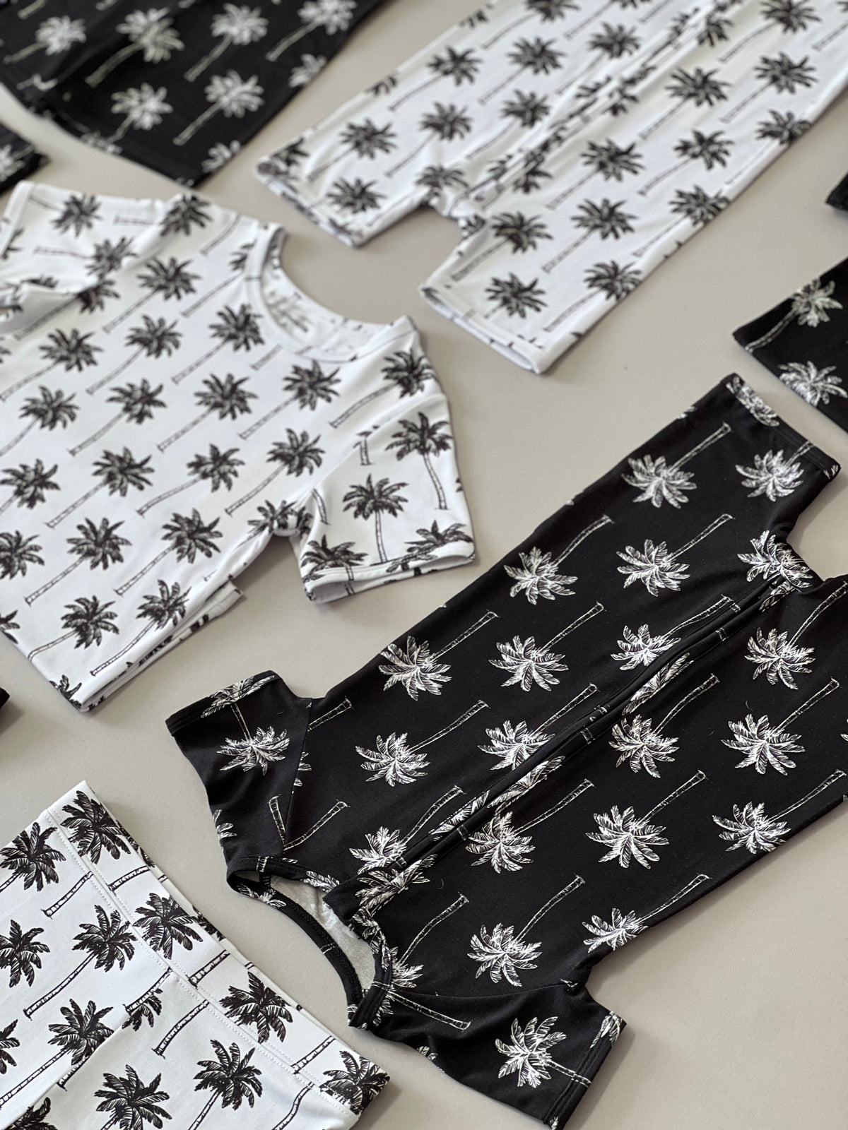 Bamboo Shorty Romper  | Palm Style Black