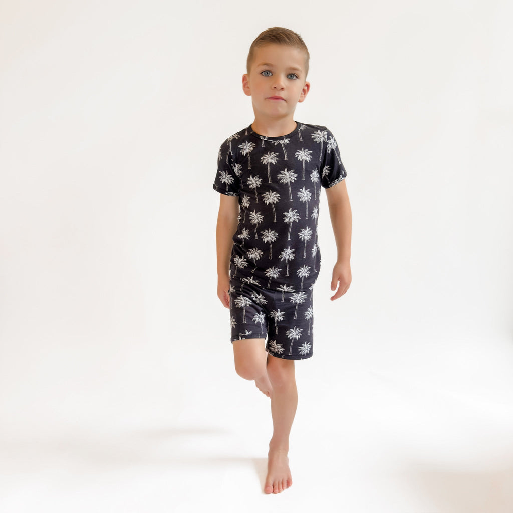 Bamboo Shorts Set | Palm Style Black