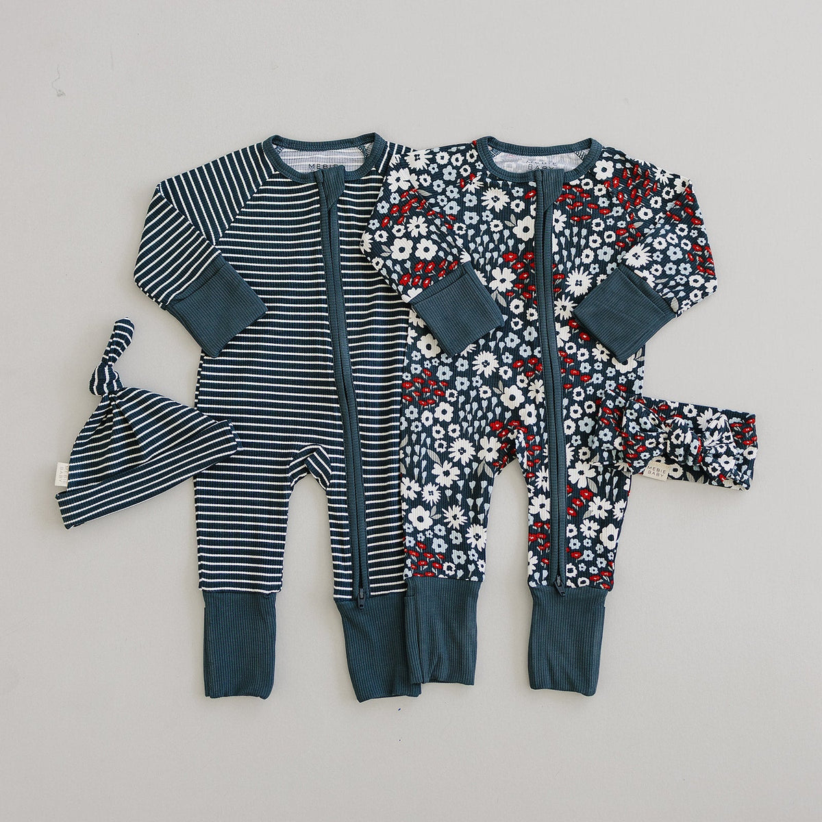 Americana Floral Ribbed Bamboo Zipper