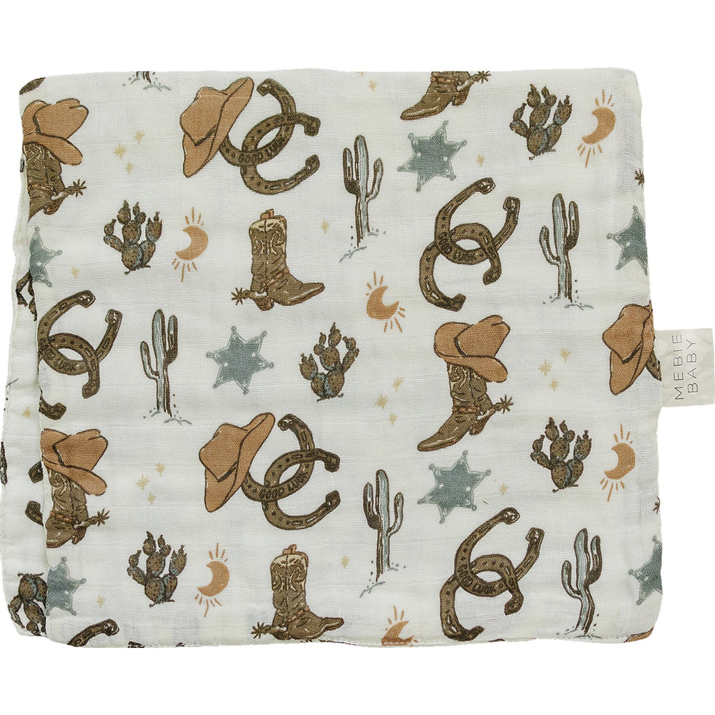 Outlaw Cowboy Muslin Burp Cloth