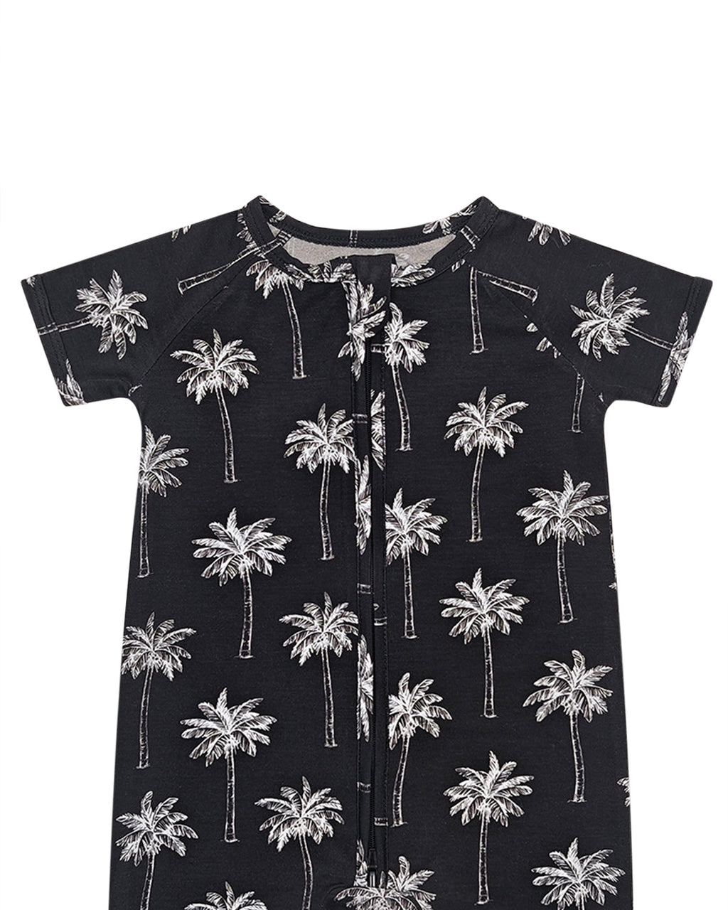 Bamboo Shorty Romper  | Palm Style Black